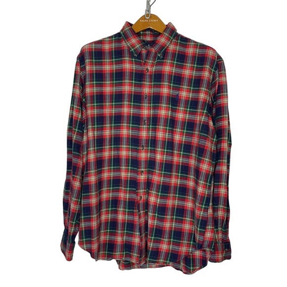 RALPH LAUREN Sz XL Red Tartan Plaid Flannel Classic Fit Button Down L/S Shirt - Picture 1 of 11